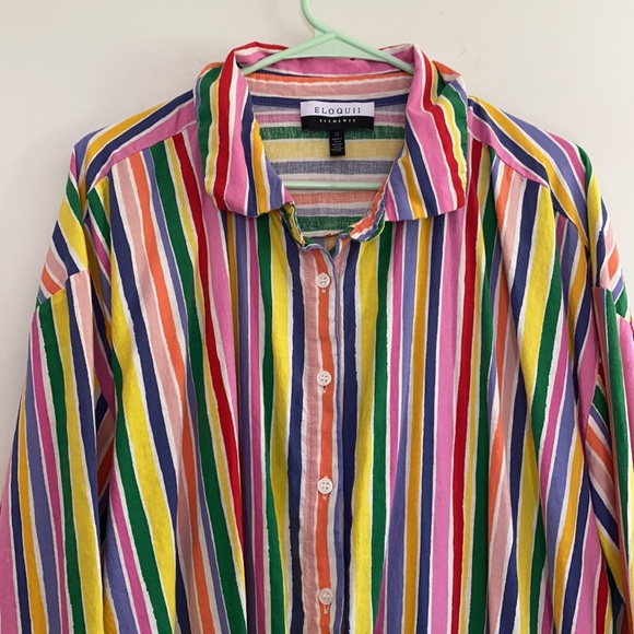 Rainbow Button Down - Picture 4 of 6